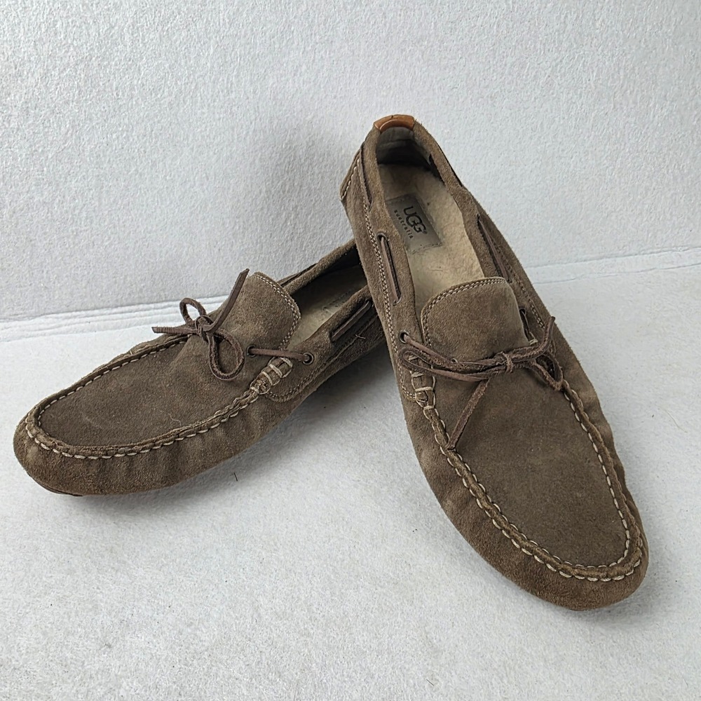 UGG Australia Henrick Men's 10 Brown Suede Shearling Driving Moccasins Shoes